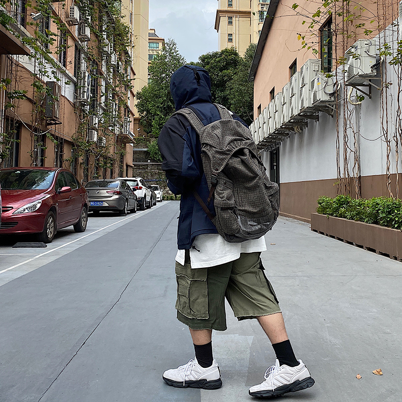 POH army green iron gray Khaki color boundless destruction profile shorts men's summer tide brand multi-color into the five-point pants tide