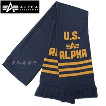 alpha Alpha industrial Europe and the United States casual Winter warm wind shield US logo scarf BeanieHat knitted hat