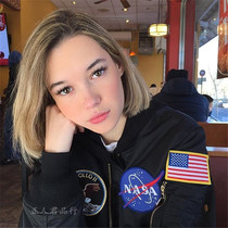Alpha Industrial MA1 Bomber Jacket Apollo Monthly Commemorative Edition Black Nylon Winter Jacket