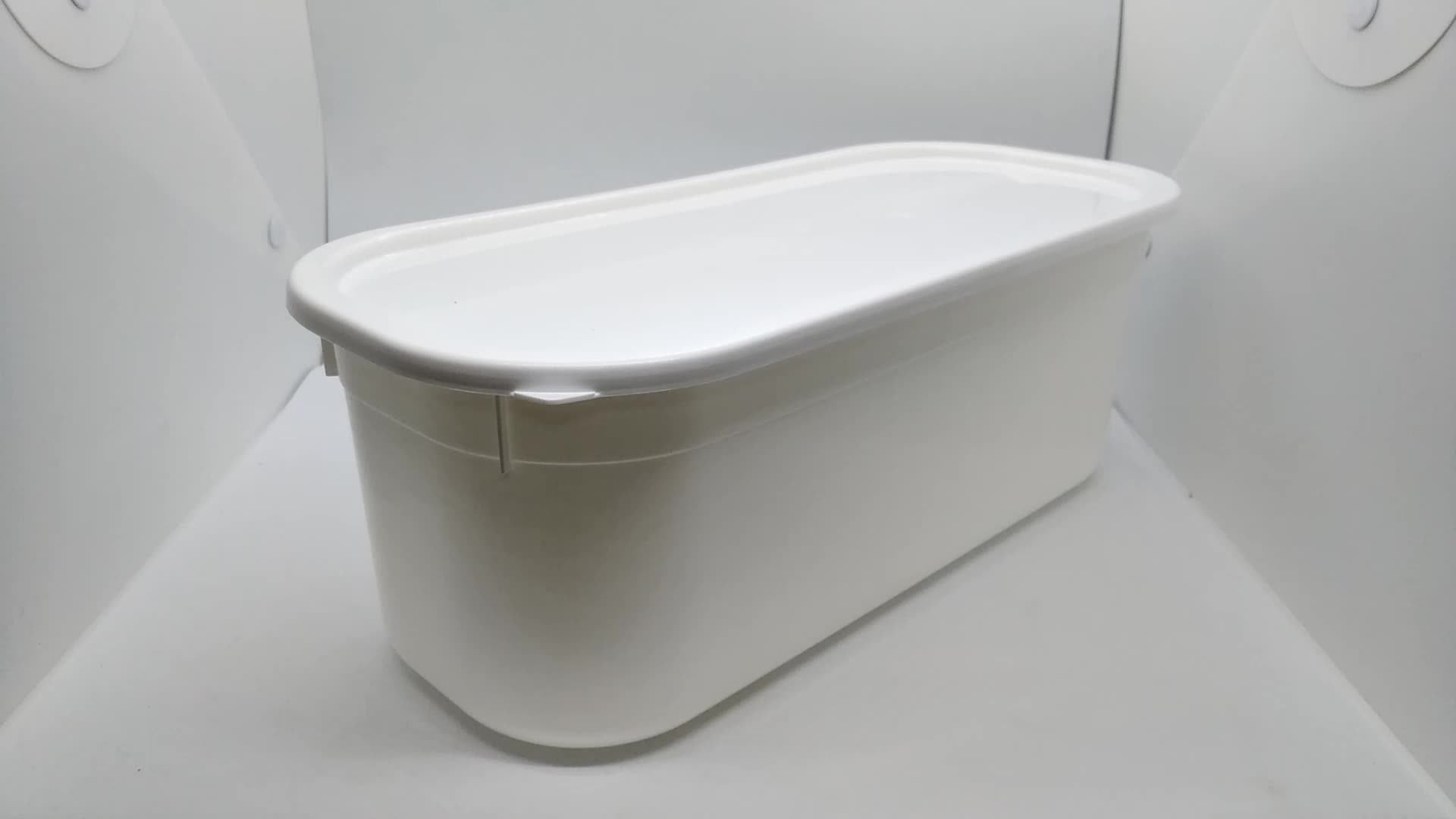 5 Liter Ice Cream Container Tub For Display Gelato Ice Cream Pan Reusable Durable Pp Plastic