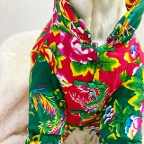 ПЭТ -Рука -Сделанная собачья одежда Новая годовальная хлопчатобумажная пиджак с утолщенным зимним платьем.