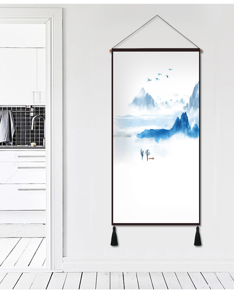 Mới Trung Quốc trang trí bức tranh phong cảnh treo vải phòng khách sofa nền tường mực cảnh phong cách Zen Trung Quốc tấm thảm thảm treo tường trang trí phòng ngủ