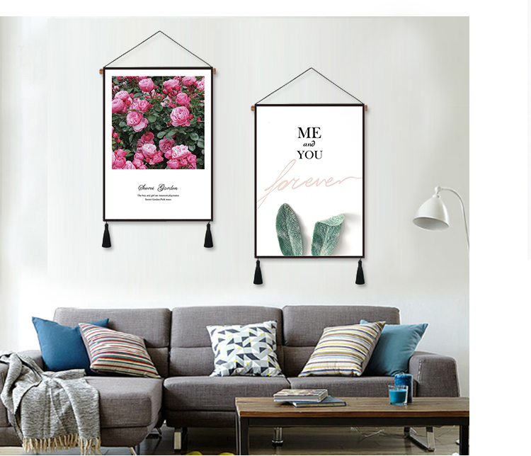 Phòng khách đẹp Bắc Âu sơn trang trí tường sofa tấm thảm hiện đại tối giản sáng tạo nhà hàng phòng ngủ hoa treo vải thảm treo tường giá rẻ