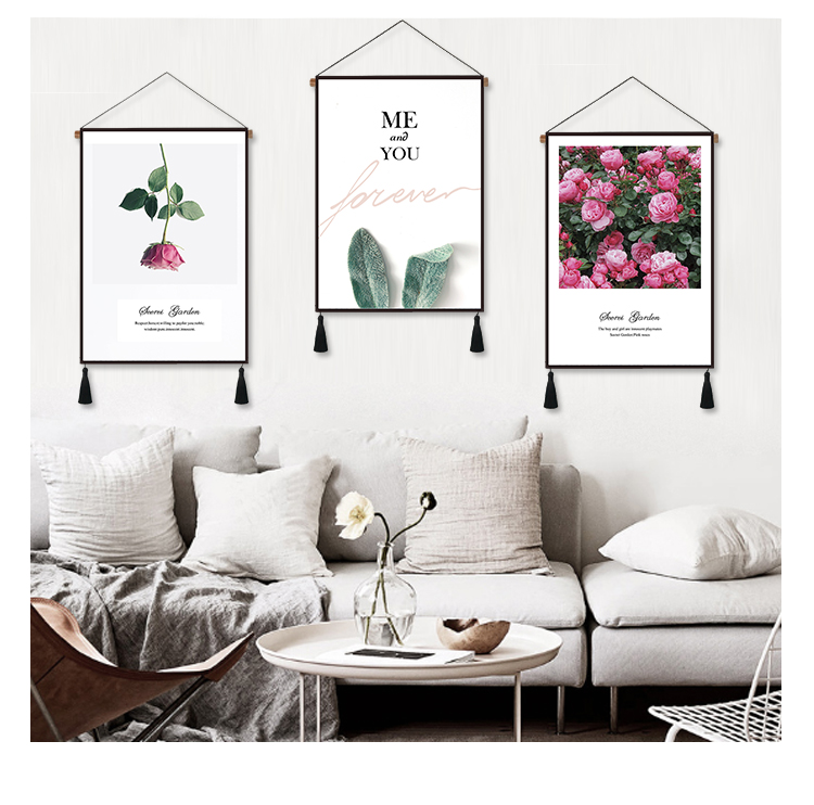 Phòng khách đẹp Bắc Âu sơn trang trí tường sofa tấm thảm hiện đại tối giản sáng tạo nhà hàng phòng ngủ hoa treo vải thảm treo tường giá rẻ