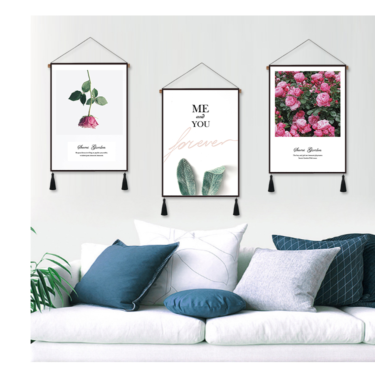 Phòng khách đẹp Bắc Âu sơn trang trí tường sofa tấm thảm hiện đại tối giản sáng tạo nhà hàng phòng ngủ hoa treo vải thảm treo tường giá rẻ