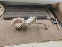 Lotus-shaped long-handled stove length 29cm diameter 10cm with inner tank weight 820g made of finely crafted bronze