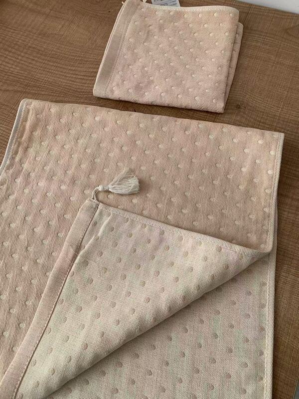 Export Order Tussah Silk Cotton Yarn-Dyed Polka Dot Square Towel Beauty Towel Baby Drool Towel Face Towel Export Order Tussah Silk Cotton Yarn-Dyed Polka Dot Square Towel Beauty Towel Baby Drool Towel Face Towel