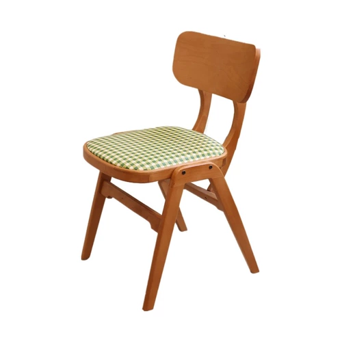 Ins средневековый американский кофейный табурет из цельного дерева, французский простой обеденный стул в клетку в стиле ретро, скандинавская подушка на спинку