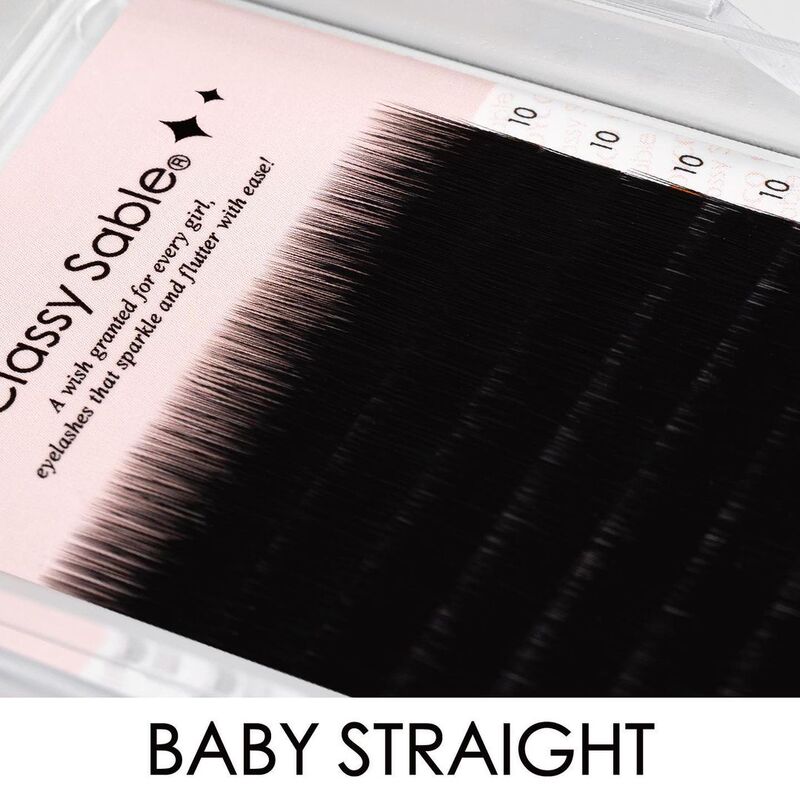 Japanese Imported Ladycoco【Baby Straight/Baby Curved Mix】Black 0.10mm Grafting Eyelash Extensions