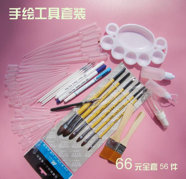 Six-color brand hand-drawn tools Cloth pen drawing pen Line bottle duckbill pen Disappearing pen Dropper pen Spacer nylon row pen