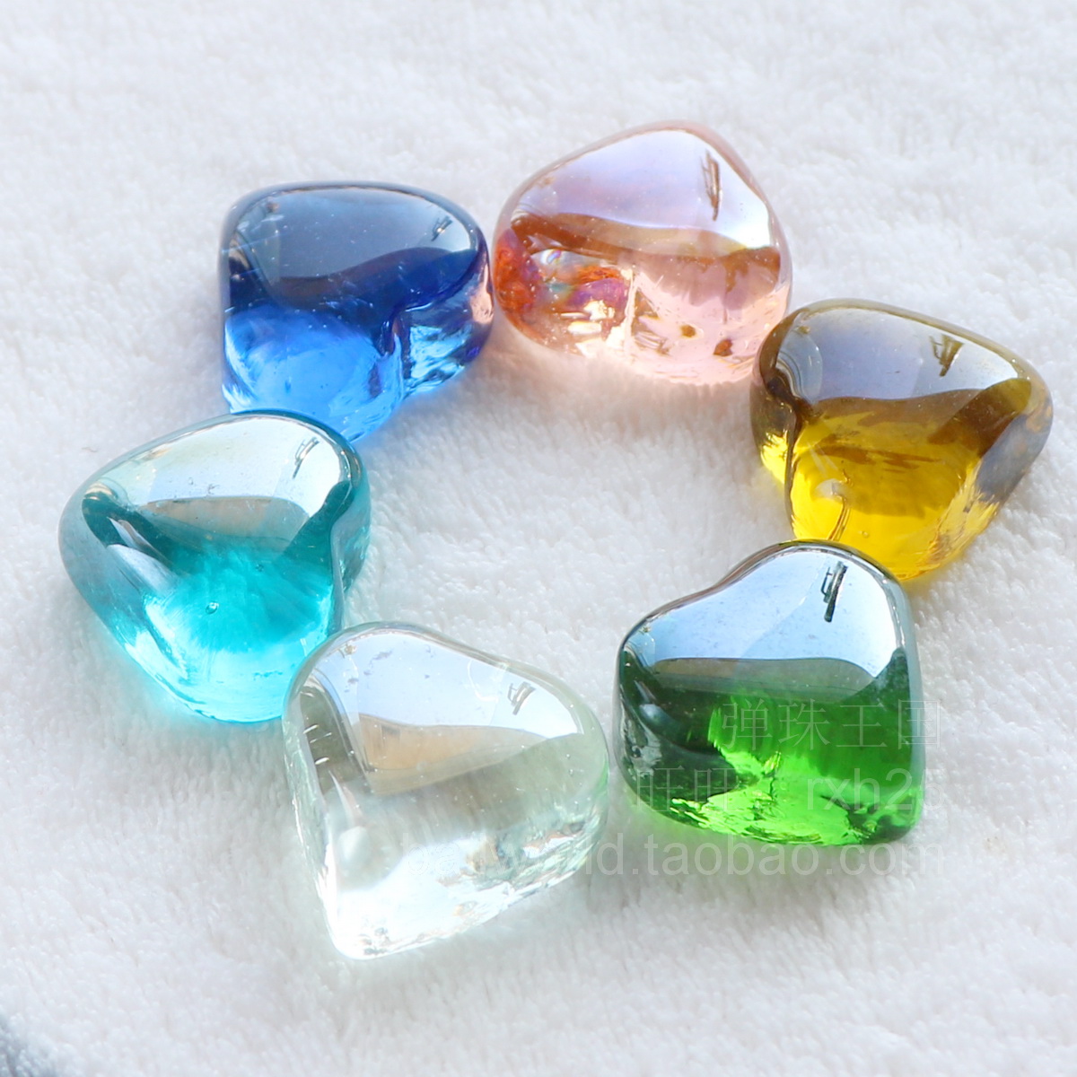 Love glass ball marbles White small items heart-shaped glass block vase fish tank decorative glass beads