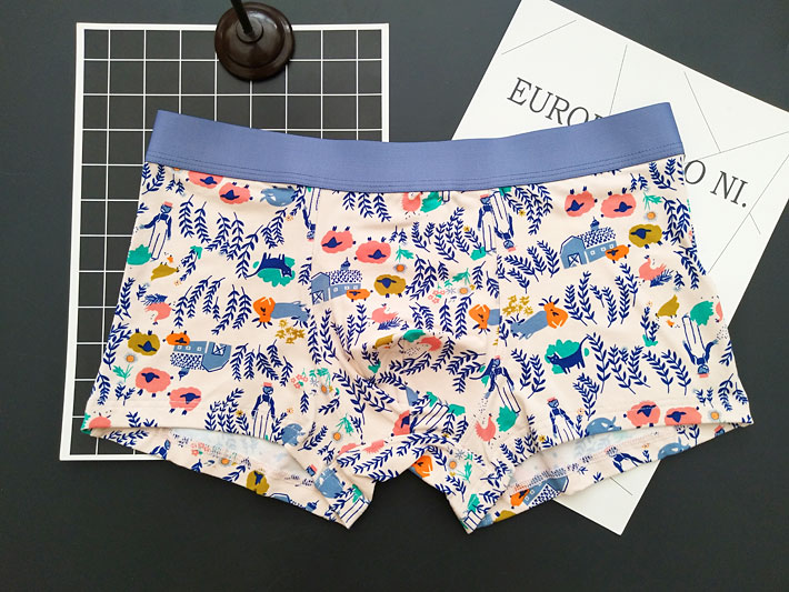 Một bộ phim hoạt hình cá tính thời trang đồ lót nam Unicorn boxer eo modal cotton thủy triều nam và nữ quần short đồ lót ren quyến rũ