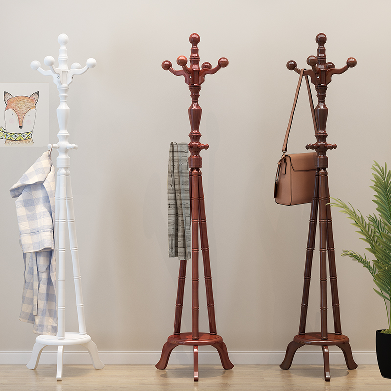 Edole wood cloister solid wood floor hanging hanger European-style clothes rack office upright shelf intake brief