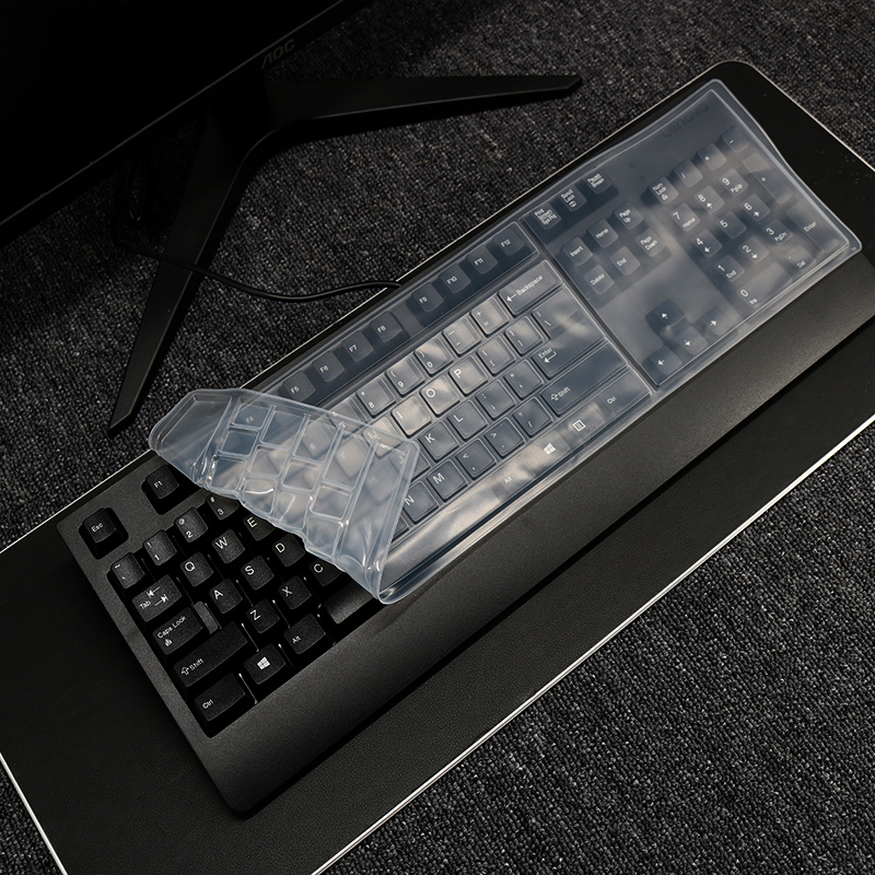 Table Top Computer Keyboard Adhesive Film Universal Transparent Mat Silicone Film Mat Lenovo Key Protective Cover Cover Sticker Cartoon Cute Double Feiyan 104 Key Double Feiyan Rebbe