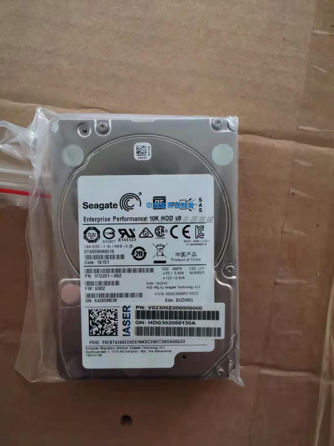 Wave V02300Z ST600MM0018 600GB 12G SAS 10K hard disc 1FD201-002 E002