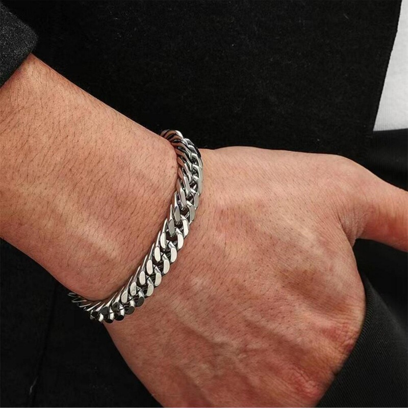 Amazon European and American Style Bracelet Hiphop Stainless Steel Hip-Hop Silver Bracelet for Women, Couples, Personalized Student Jewelry Amazon European and American Style Bracelet Hiphop Stainless Steel Hip-Hop Silver Bracelet for Women, Couples, Personalized Student Jewelry