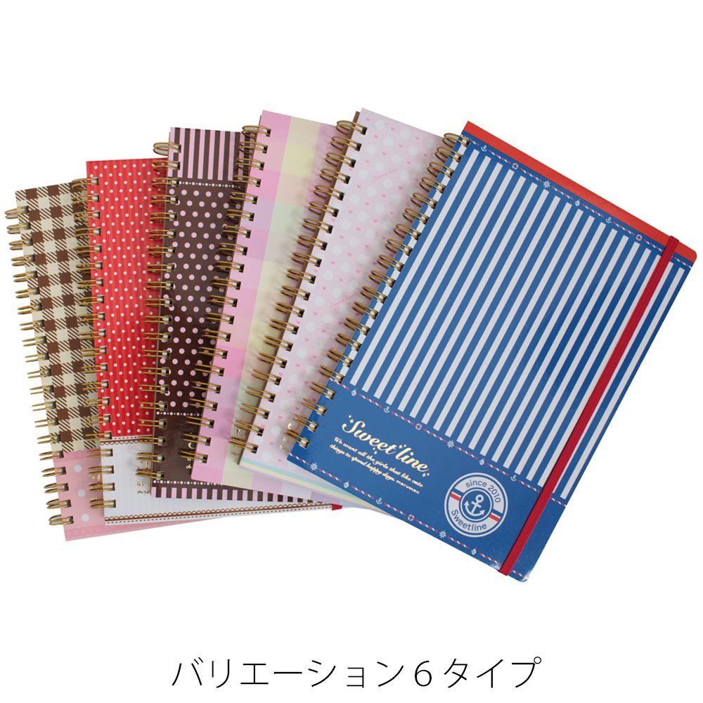 Japanese maruman Manlewen sweetline spiral circle B6 notepad notebook with rubber band