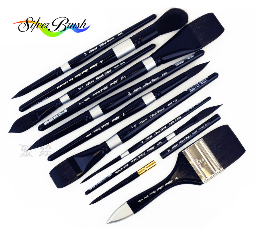 American black swan silver brush Black Velvet Gray Rat hair round head Watercolor pen Cat tongue pen line