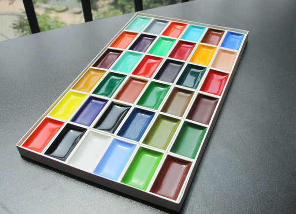 Japan Nakagawa Phoenix Yen Colorful Single Block Supplemental Loaded Solid State Painting Watercolor painted paint Nakagawa Powder Super-connected II