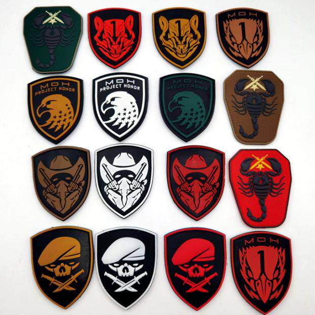 Medal of Honor PVC Rubber Badge MOH PATCH Tactical Scorpion Armband Skeleton Warrior Badge Three-dimensional Anime Badge