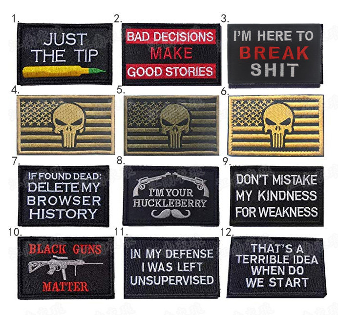 Amazon suit English patched program Punisher magic sticker arm stamp im here to break shit patch