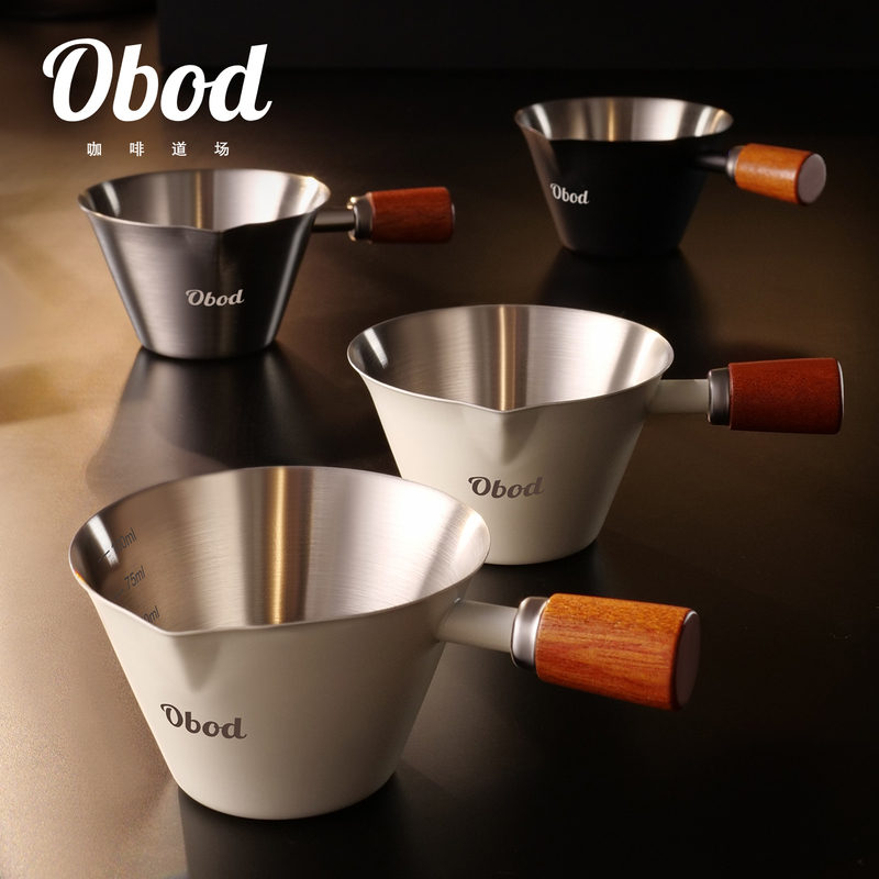 Obod Espresso Extraction Cup with Graduated Measuring Cup, Small Milk Jug, Coffee Machine Liquid Receiving Cup, 100ml Ounce Cup