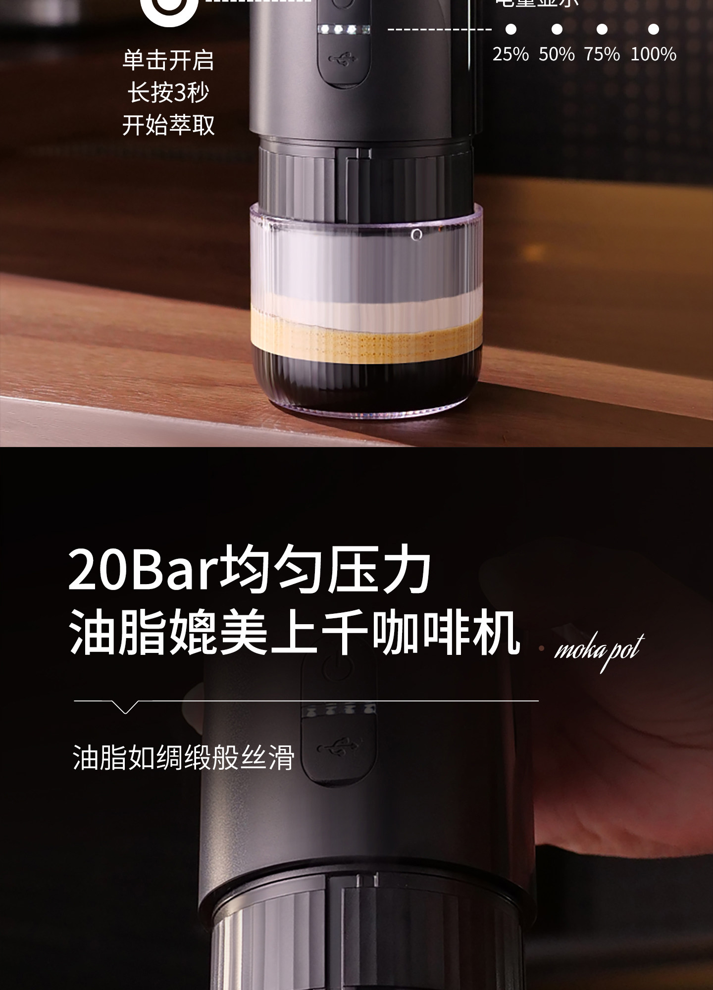 кофеварка obod便携式咖啡机套装旅行车载电动咖啡机户外浓缩胶囊萃取咖啡机