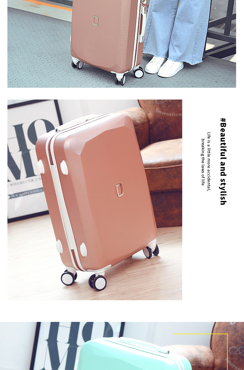 Phiên bản tiếng Hàn của vali 20 inch nữ dễ thương 24 inch phổ biến bánh xe đẩy trường hợp nhỏ mật khẩu tươi hộp 26 hành lý du lịch thủy triều - Va li vali kéo vải
