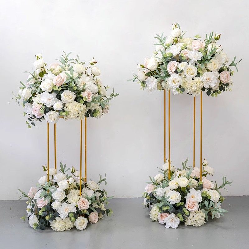 Emulated flower shelf finished flower ball suit 4S store traffic caravan event ceremony to decorate wedding booth placement road leading flower-Taobao