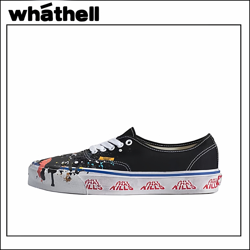 Vans X Gallery Dept Authentic 44 Comfortable Fit Black Splash-Ink Sneakers