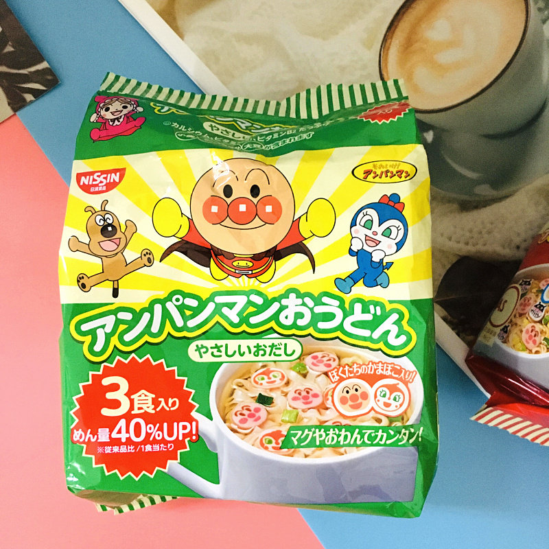 Japan imported Nissin bread Anpanman children's instant noodles Instant noodles seafood flavor 3 packets