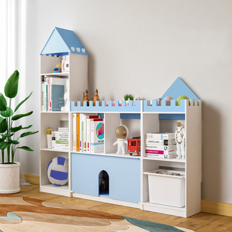 Castle-shaped children's bookshelf picture book rack home rack baby room floor-to-ceiling toy finishing cabinet storage cabinet