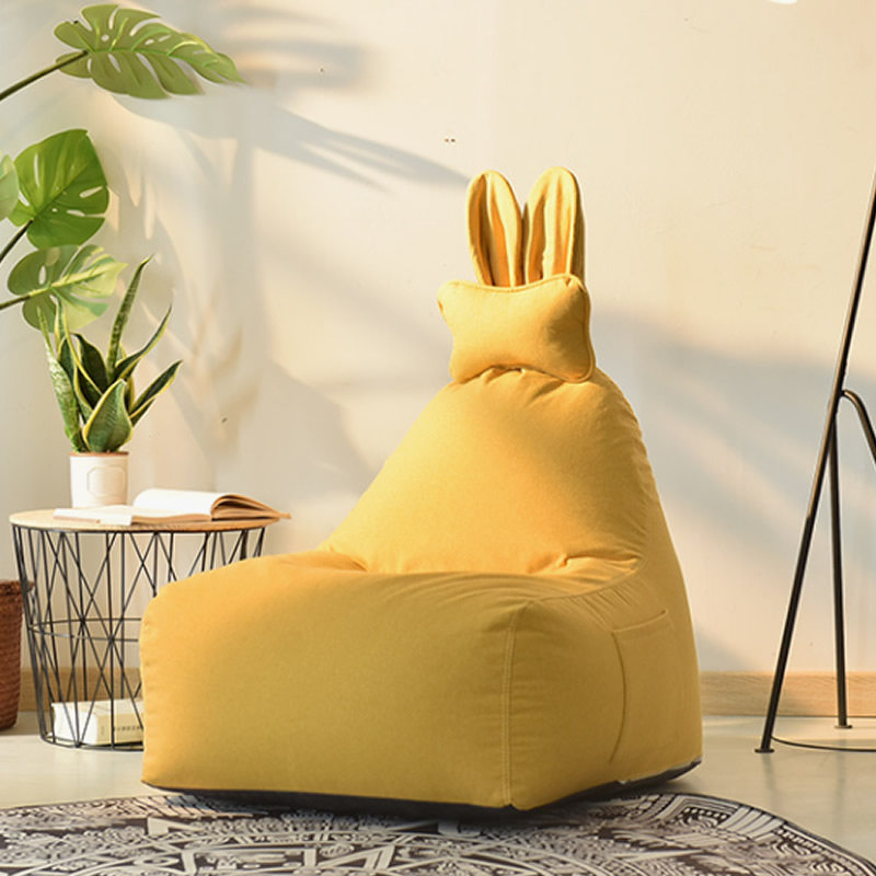 Big cute rabbit ears lazy sofa children's single detachable and washable reading bean bag small apartment bedroom living room sofa stool