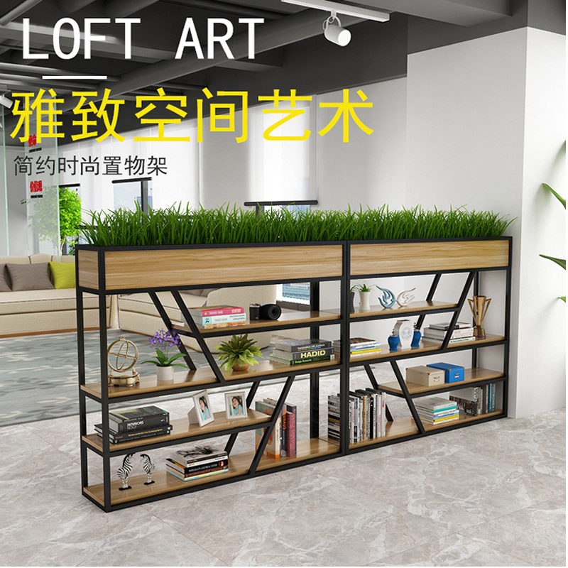 Wrought iron partition rack dining room living room screen Nordic bedroom storage partition display rack office bookshelf
