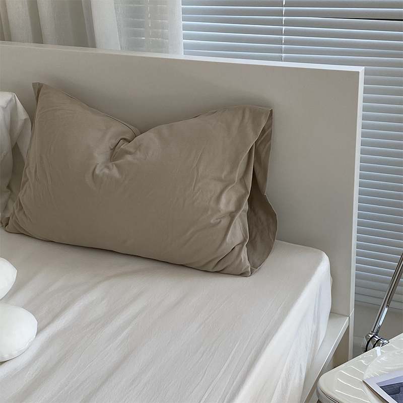 Pure cotton Tianzhu cotton pillowcase single product soft skin-friendly knitted cotton solid color adult pillowcase single 48*74cm