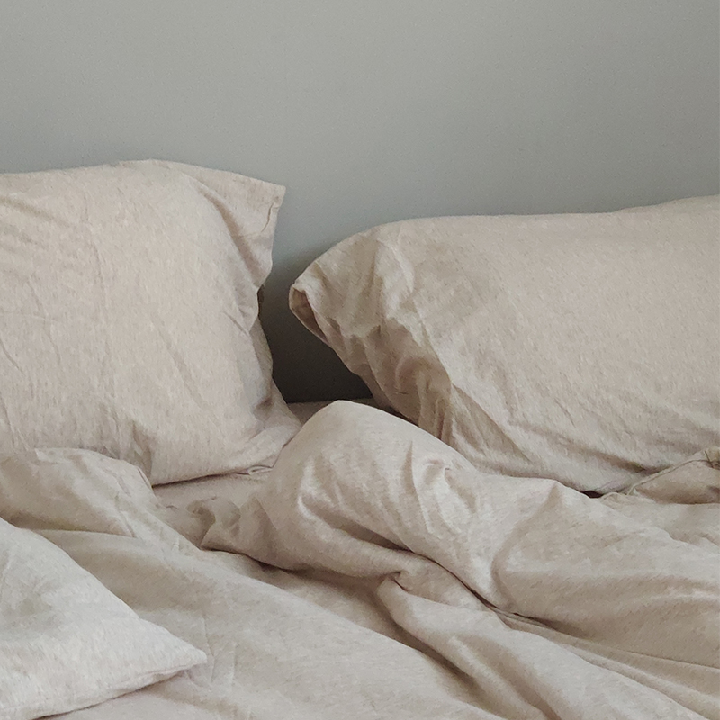 Organic Yarn Knitted Cotton Plain Four-piece Set Cotton Tianzhu Cotton Japanese Unprinted Quilt Cover Sheet Bedding