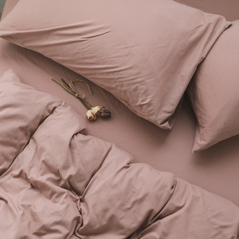 Pure Cotton Sky Geranium Cotton Net Red Four Pieces of Teenage Hearts Linen Sheets Quilt Cover Soft Knit Cotton Bare Sleeping Bed Bedding