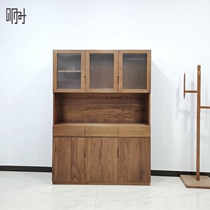 Tomorrow wood made Beijing custom minimal white wax cherry hard maple black walnut full pure log bookcase solid wood simple