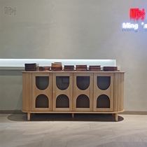 Tomorrow wood made Beijing custom minimal white wax cherry hard maple black walnut full pure log seal shoe meal cabinet