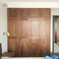 Tomorrow Beijing manufacturers customized white wax red rubber cherry black walnut pure wooden Nordic simple package of top wardrobe
