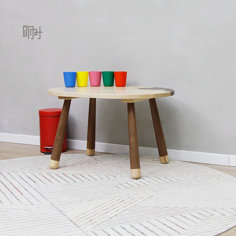 Tomorrow, wood made simple white wax cherry hard maple black walnut full log socket packaging children's toy learning table