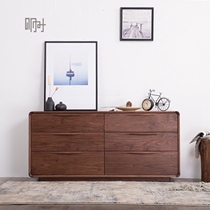 Tomorrow wood made white wax cherry hard maple black walnut all pure log simple mask and six drawer side cabinet customized