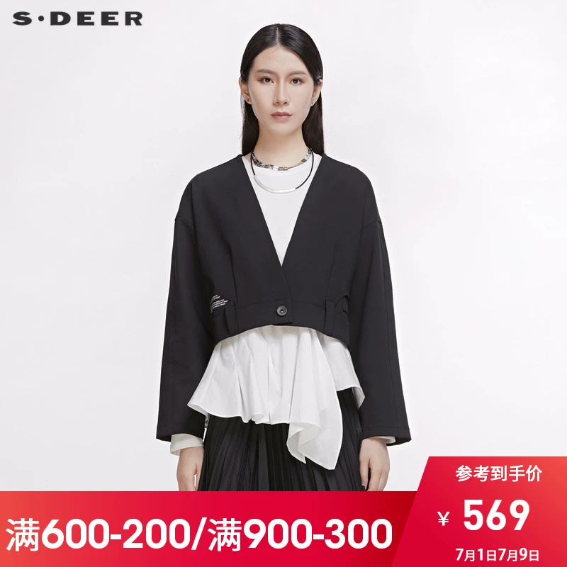 sdeer San Dior 2020 mùa xuân và mùa hè của phụ nữ thư lớn cổ áo ngắn S20182202 - Áo khoác ngắn