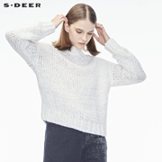 Sdeer San Dior 2018 mùa thu mới lỏng cao cổ áo hit màu dày kim áo thun áo len S18383545