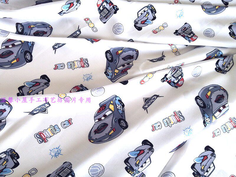 Summer artificial cotton cotton silk mulberry silk cartoon car fabric softly cool and cool home clothes fabric macun fabric