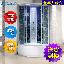 Arc fan-shaped shower room overall toilet with bathtub safety tempered glass door partition sliding door bathroom special room