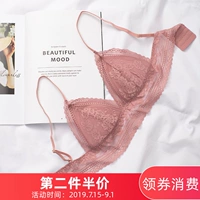 Đồ lót Pháp nữ mỏng phần ngực lớn khoe bé gái ren bralette tam giác cốc không có vòng ngực thép gợi cảm - Áo ngực không dây quần lót nữ