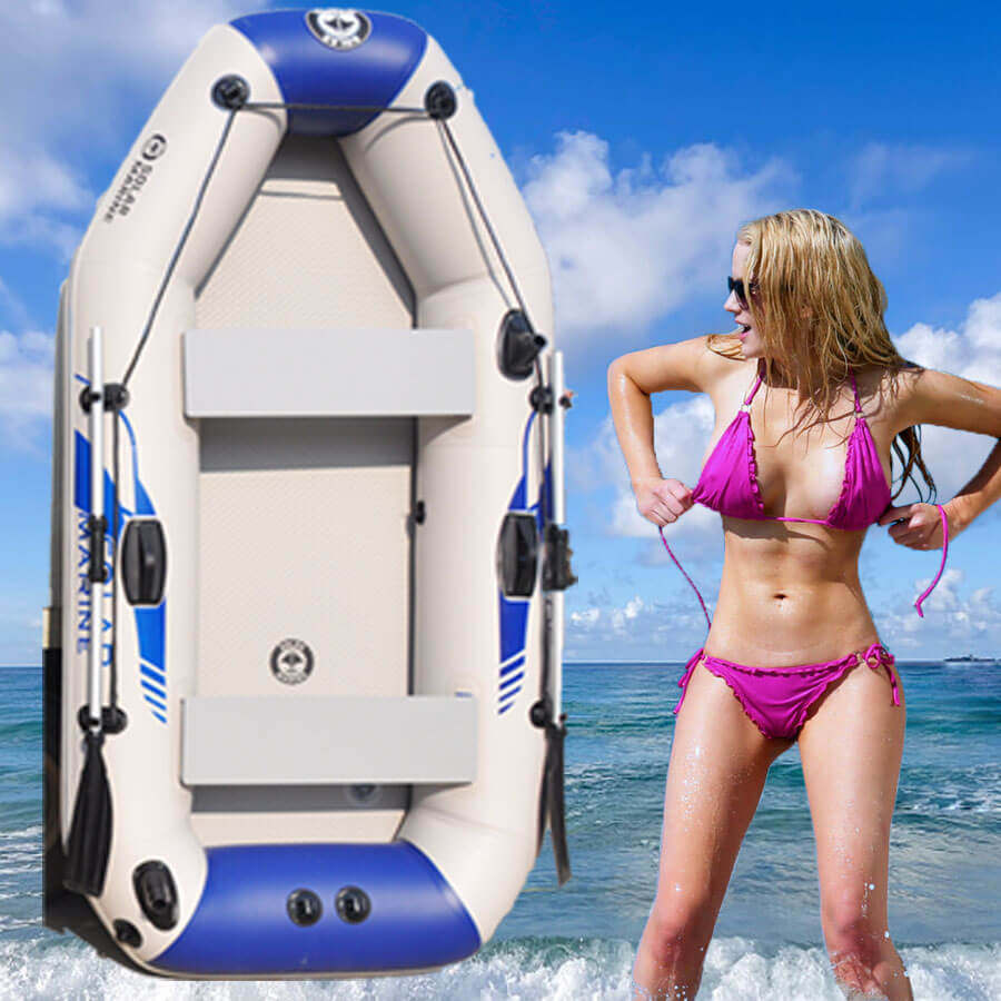 Three-layer net extra-thick rubber dinghy thickened wear-resistant brushed hard bottom inflatable fishing boat kayak 4 5 people