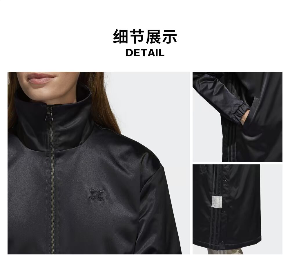 Adidas adidas chính thức clover phụ nữ cotton quần áo carbon đen CE4164 - Quần áo độn bông thể thao áo lông vũ nữ