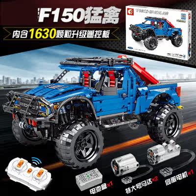 Senbao Technology Mengqin F150 Upgrade SUV Adult Difficult Assembling Building Blocks Remote Control Toy Car Model